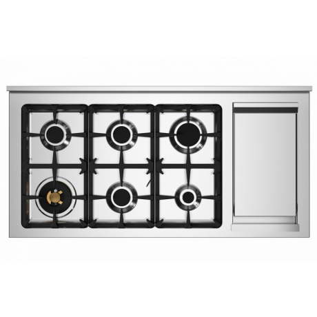 BERTAZZONI PRO12 6G 2E RO T Ηλεκτρική Κουζίνα με Εστίες Αερίου & grill Teppanyaki 120cm Κόκκινο